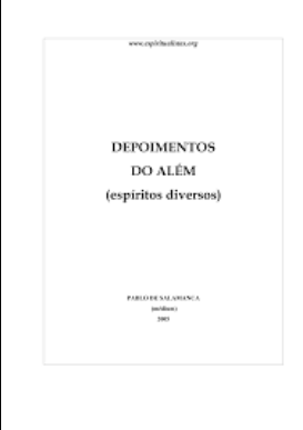Depoimentos do Além (Psicografia Pablo de Salamanca Espíritos Diversos) pdf download gratis