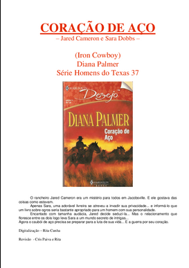 Diana Palmer Homens Do Texas XXXVII CORAÇAO DE AÇO pdf download gratis