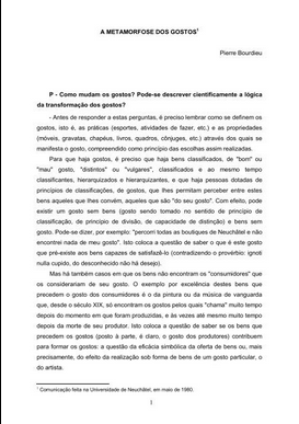 Pierre Bourdieu A METAMORFOSE DOS GOSTOS pdf download gratis