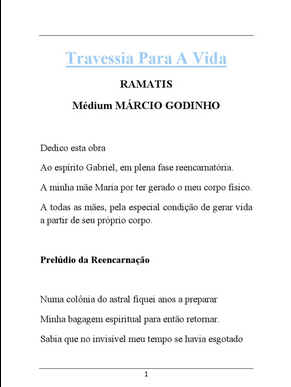 Travessia Para a Vida (Psicografia Márcio Godinho Espírito Ramatis) pdf download gratis