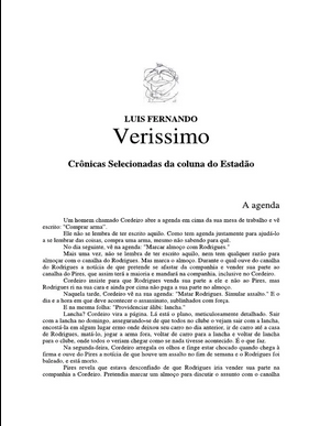 Luis Fernando Verissimo CRONICAS SELECIONADAS DA COLUNA DO ESTADAO